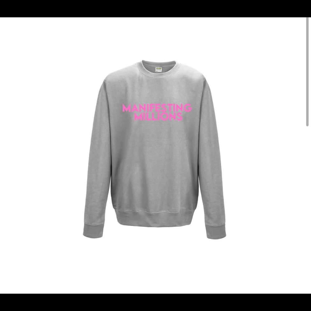 Gray and Pink Manifesting Millions Sweatshirt